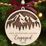 Engagement Gifts for Couples - Gifts for Newly Engaged Couples - Happy Engagement Gifts for Her, Bride, Bride to Be - Just Engaged Gifts for Her, Friends - Engagement Gift - Wood Engagement Ornament