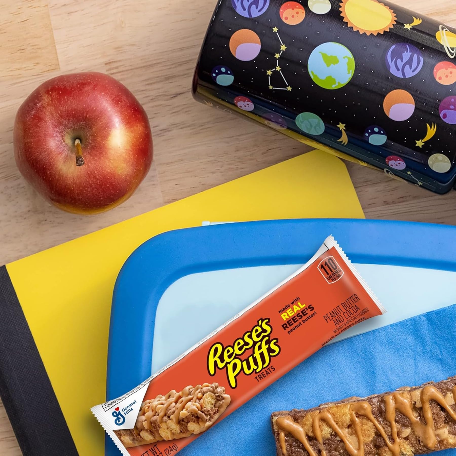 REESE'S Puffs Cereal Treat Bars, Peanut Butter and Cocoa, Snack Bars, Value Pack, 16 Ct, 13.6 oz