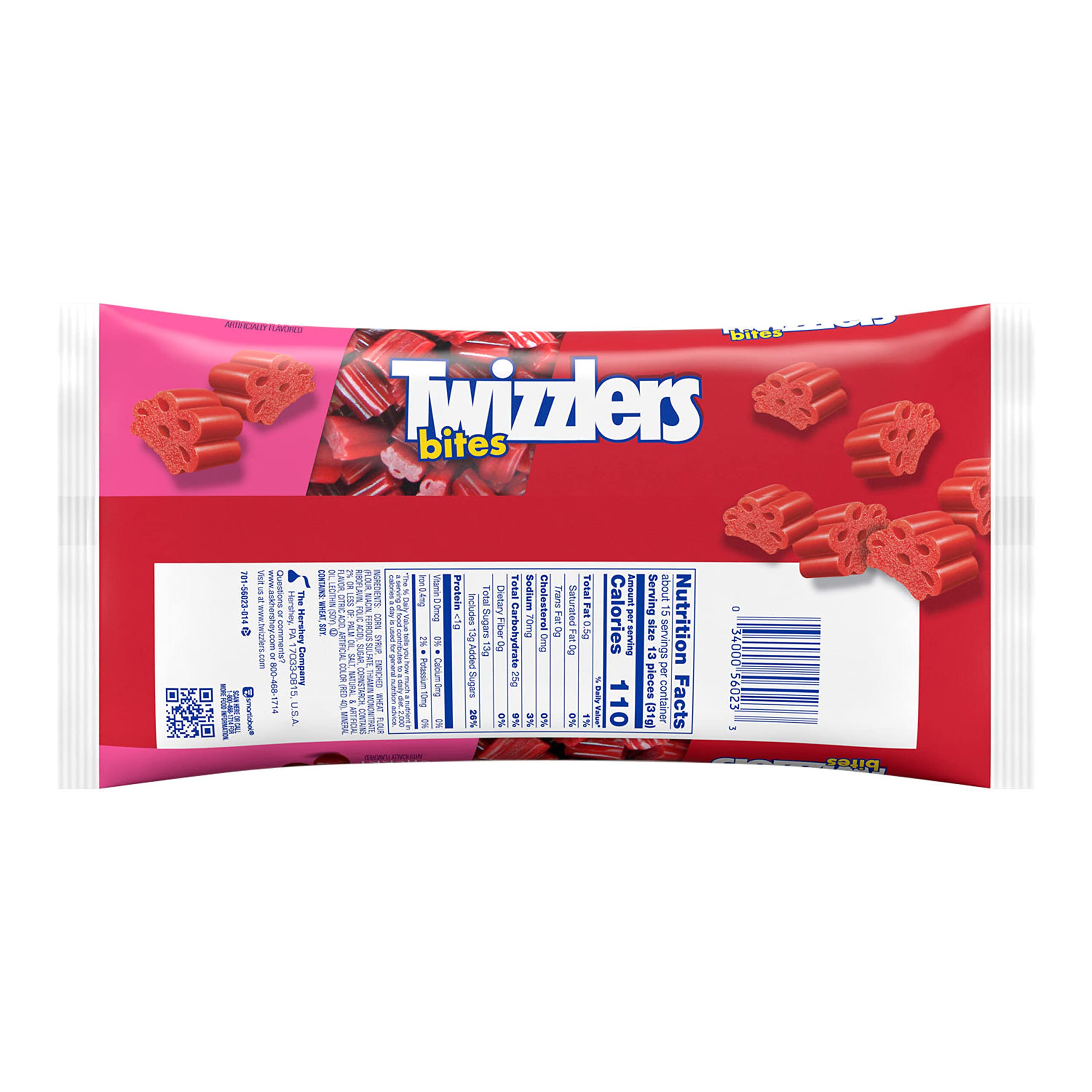 TWIZZLERS Bites Cherry Flavored Licorice Style, Chewy Candy Bag, 16 oz