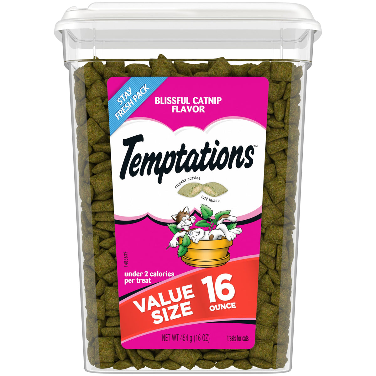 Temptations Classic Knusprige und weiche Katzenleckerlis mit unwiderstehlichem Katzenminze-Geschmack, 453 g Dose