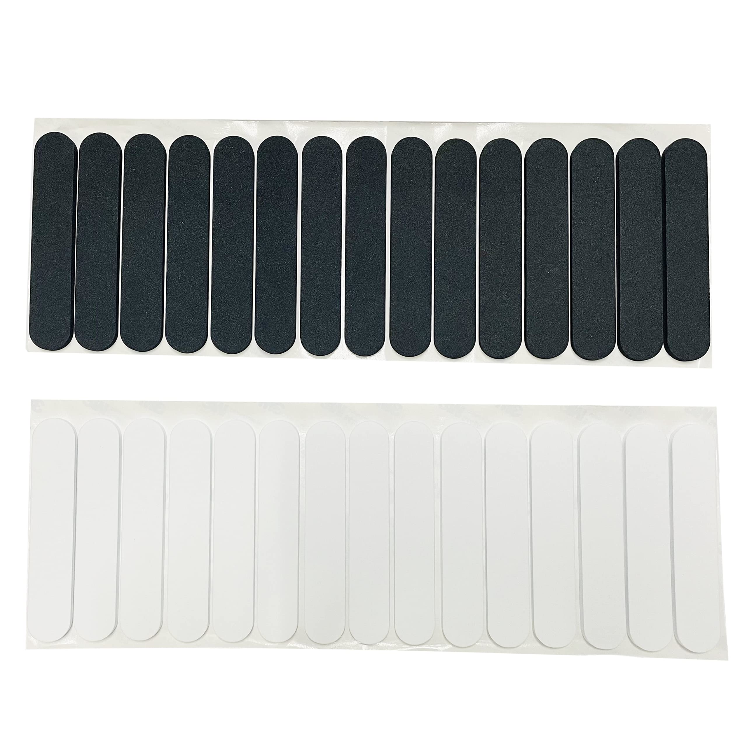 monochef 30pcs Hat Size Tape Hat Size Reducer Inserts Liner Foam Reducing Sizing Tape Sizer Self Adhesive for Hats Caps Make Smaller Sweatband Black White