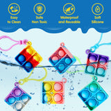 JOYIN Square Pop Fidget Keychain Mini Fidget Toys Bulk 30 Pack Party Favors for Kids 4-8,8-12 Years Kids, Goodie Bag Stuffers Fidgets for Classroom Prizes Sensory Fidget Toy Packs