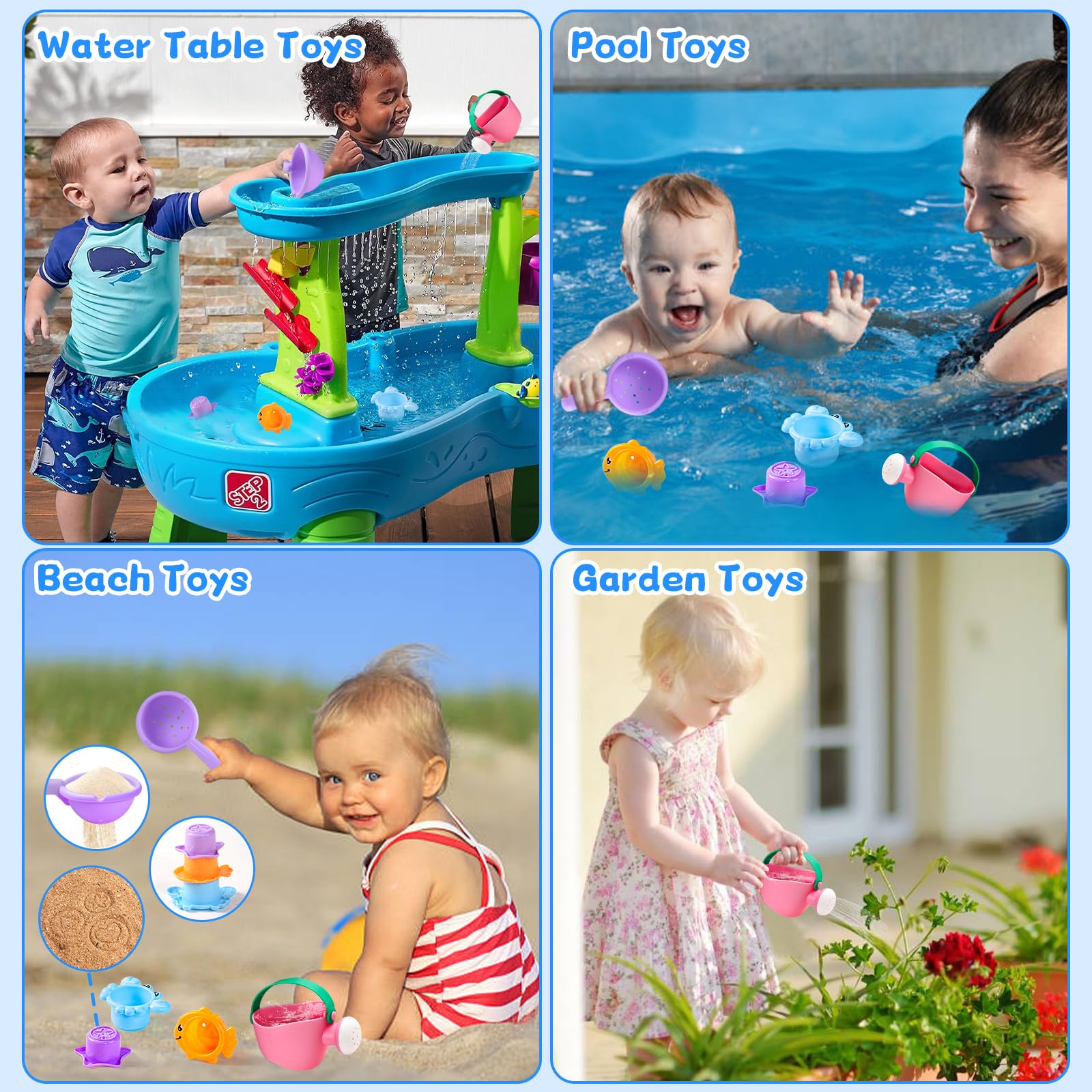 Baby Bath Toys for Kids Ages 1-3 5 PCS Toddler Bath Toys Mold Free for 2-4 Bathtub Sand Beach Pool Water Toddler Toys & Gifts (Color Random)