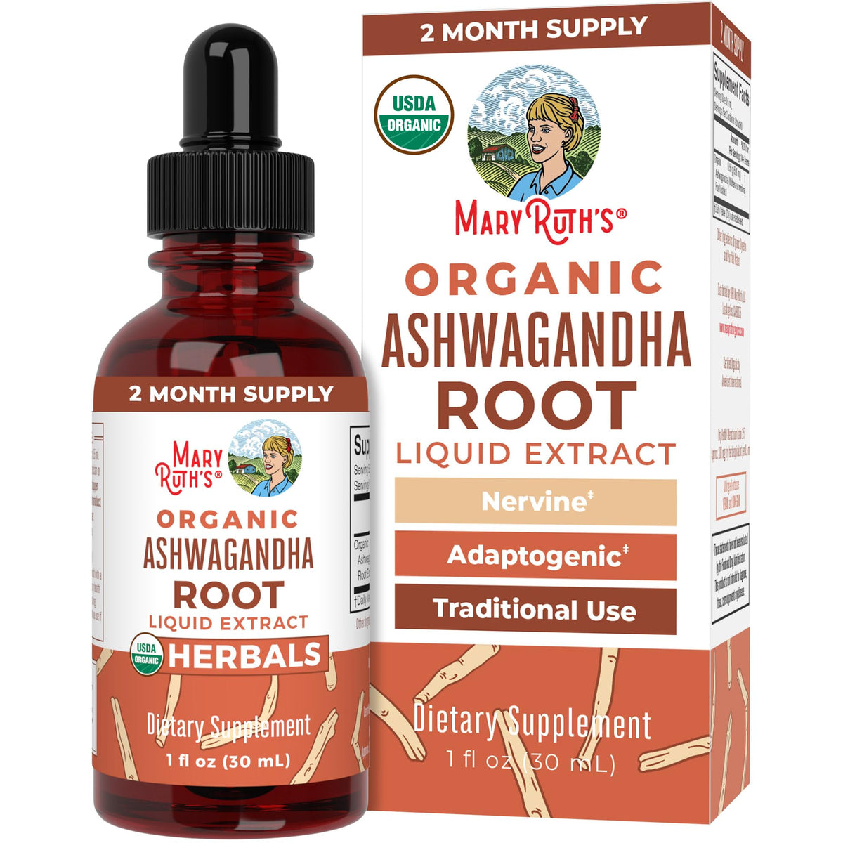 مستخلص جذور الأشواغاندا العضوي من MaryRuth Organics | قطرات الأشواغاندا السائلة العضوية المعتمدة من وزارة الزراعة الأمريكية | مكمل غذائي لتخفيف التوتر والتهدئة الطبيعية والاسترخاء ودعم المزاج | متكيف | مهدئ للأعصاب | نباتي | غير معدل وراثيًا | 60 حصة