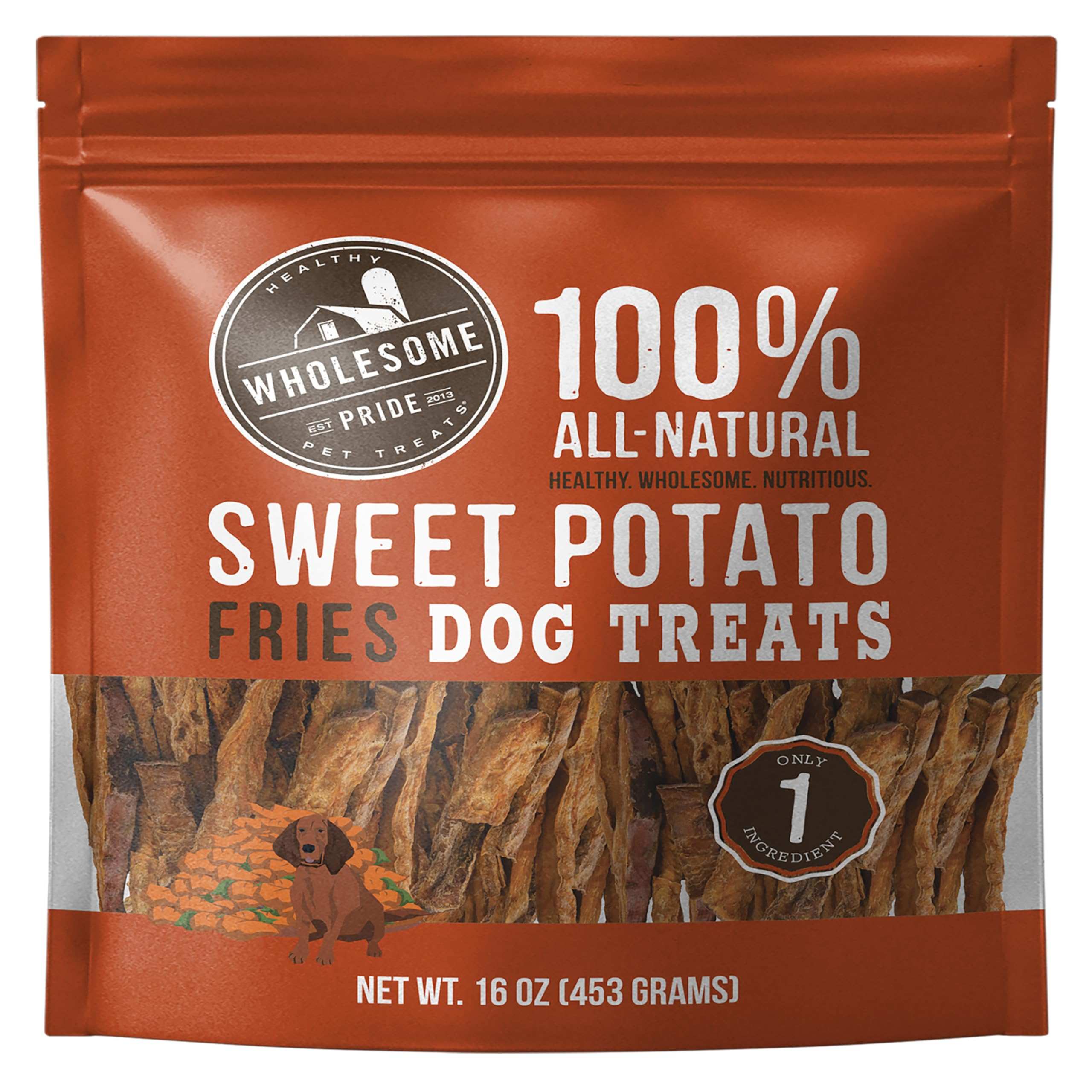 Wholesome Pride Sweet Potato Fries All-Natural Single Ingredient Dog Treats, 16 oz