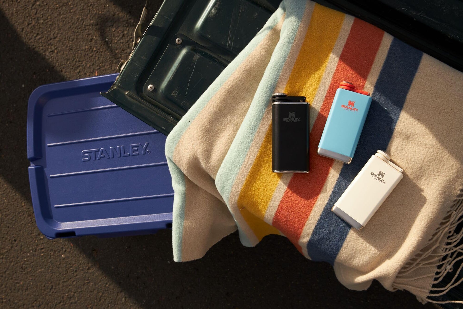 Stanley Adventure Pre-Party Flask 8 oz | Leakproof Hip Flask | Hinge Connected Never Lose Cap | Insulated Stainless Steel Liquor Container | BPA-Free | Hammertone Green