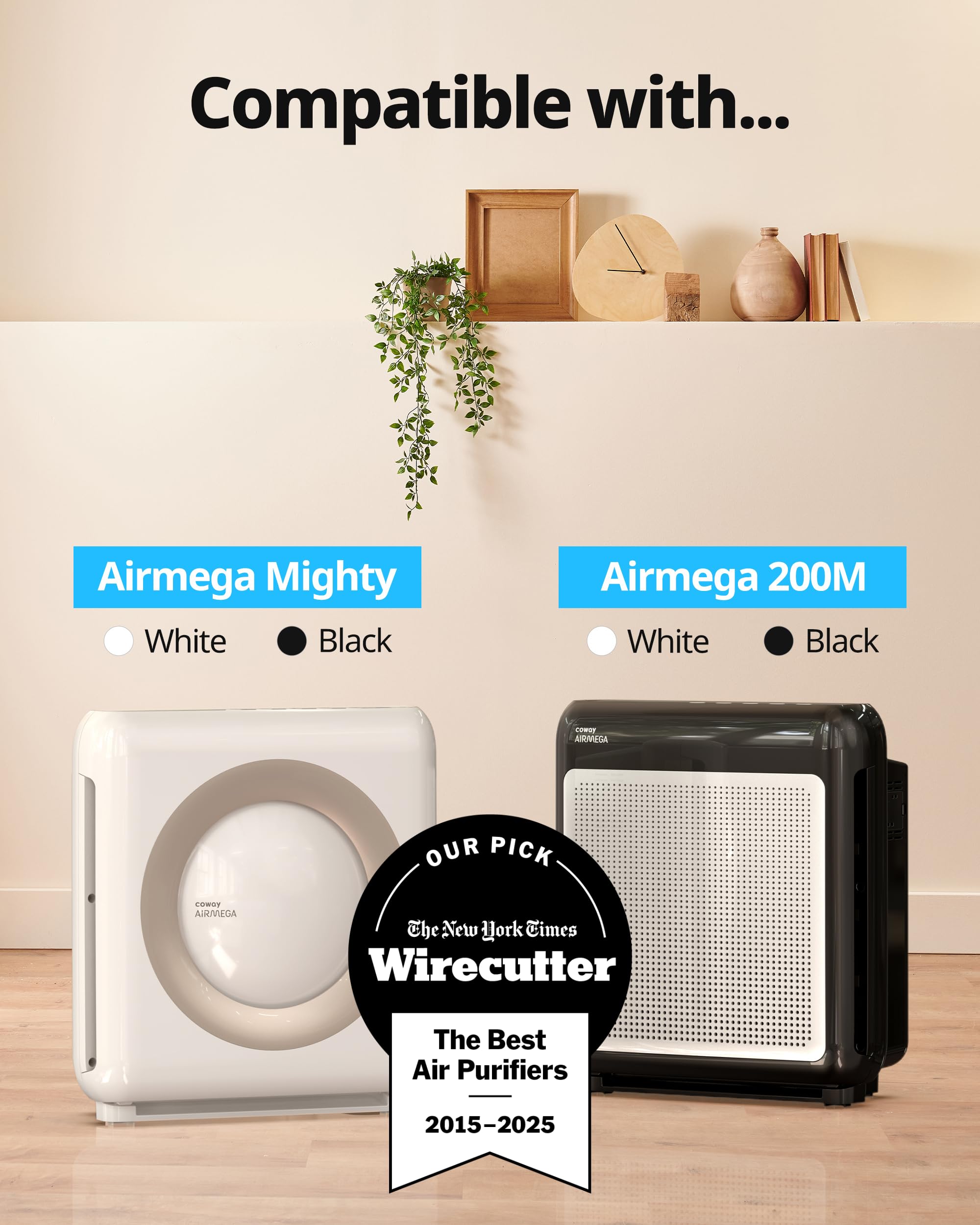 COWAY AP-1512HH & 200M Air Purifier Filter Replacement, Fresh Starter Pack, 2 Fresh Starter Deodorization Filters and 1 True HEPA Filter, 1 Pack, Black