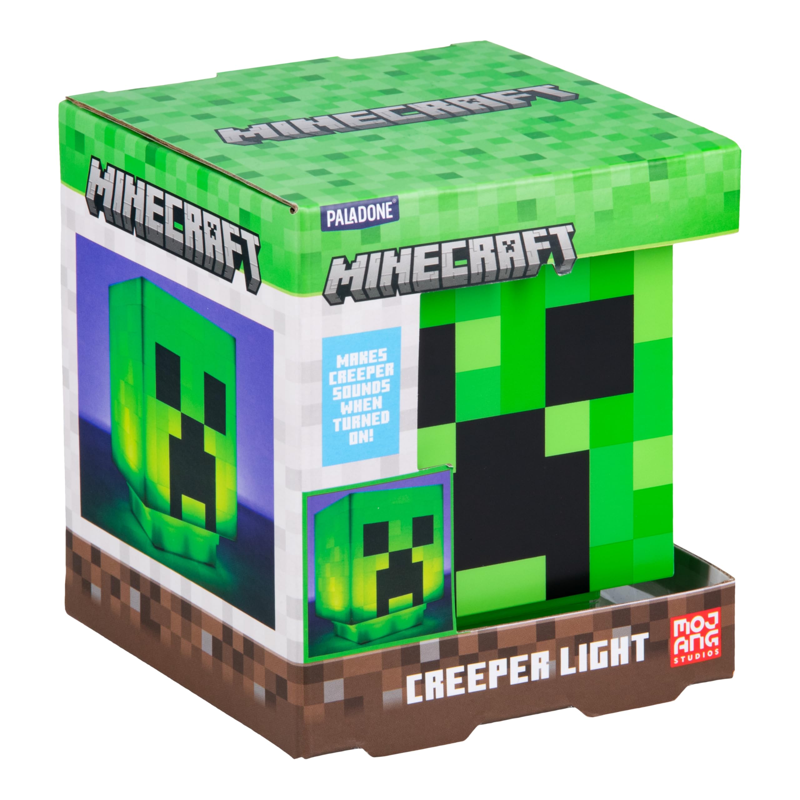 Paladone Minecraft Creeper Desk Light with Official Creeper Sounds, Handheld Night Light for Kids Room or Gamer Décor - Licensed Minecraft Gifts