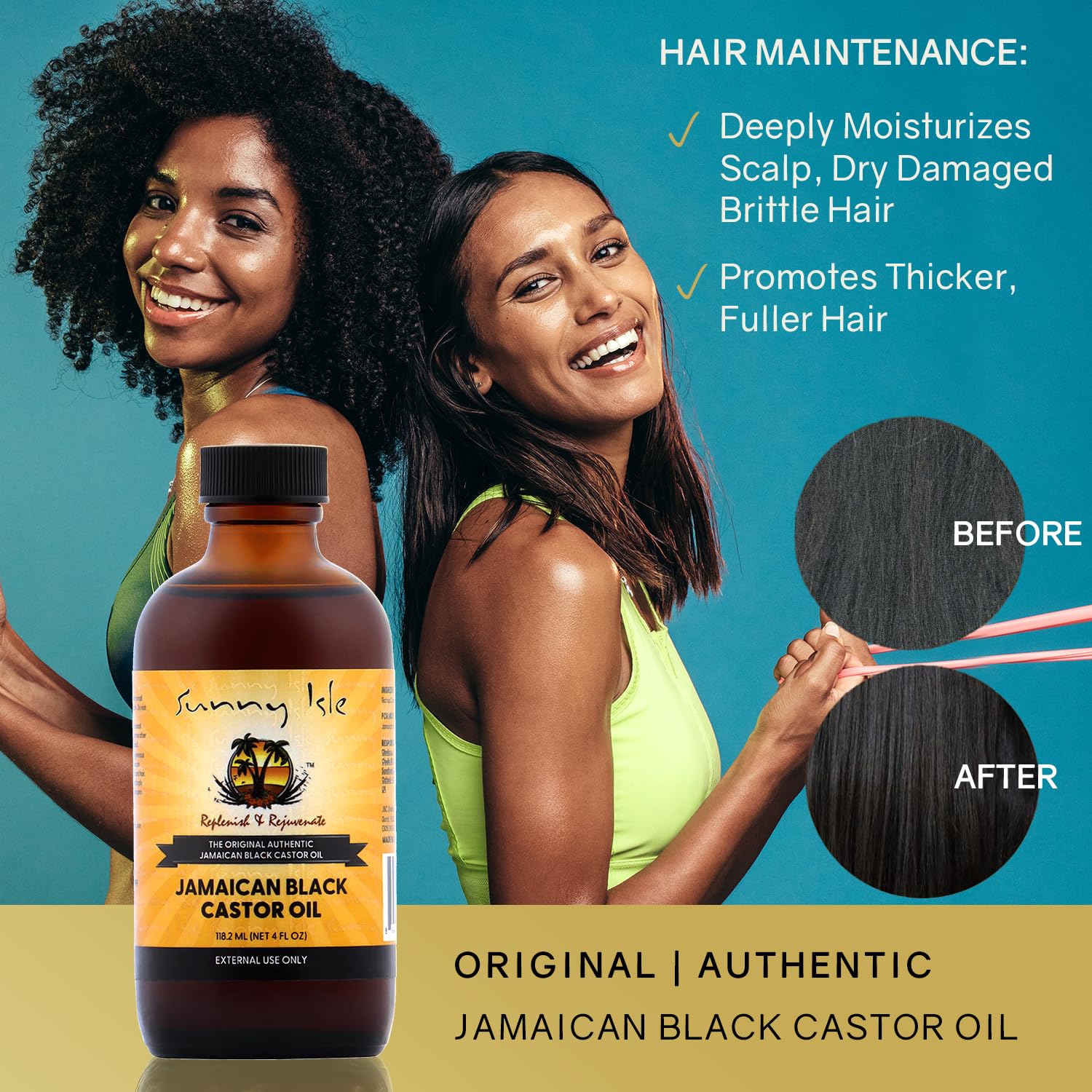 Sunny Isle Jamaican Black Castor Oil 4oz | 100% Natural Treatment for Hair, Scalp and Skin