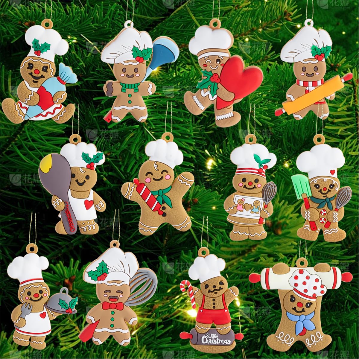14pcs Gingerbread Christmas Decoration for Tree,Cooking Gingerbread ManÃ£ÂÂ Christmas Ornaments Hanging Decor Ã£ÂÂ Christmas Tree Decor Party Supplies