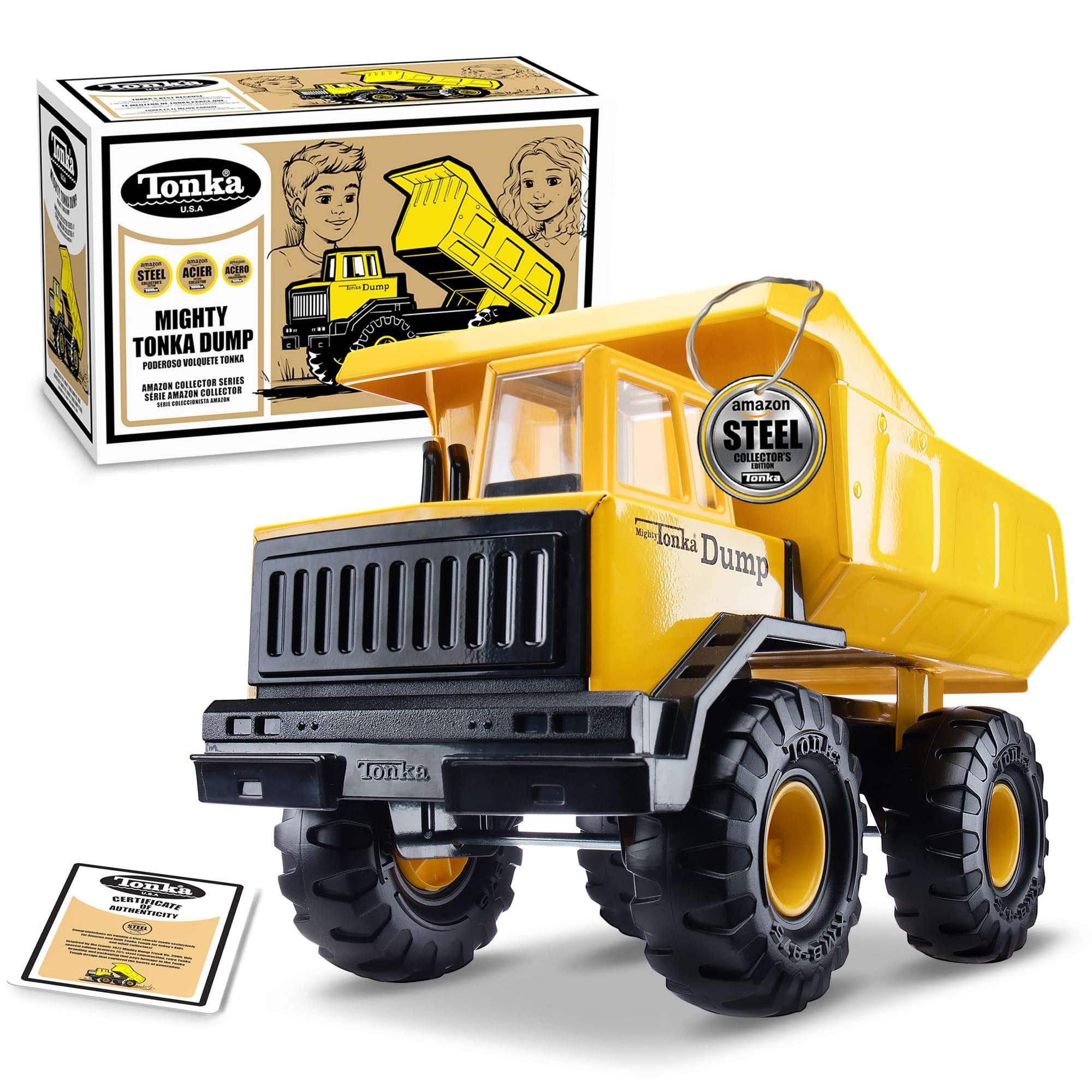 Tonka Retro Mighty Dump Truck - Collector's Edition - Made with 2X More Steel, Kids Construction Toy, Metal Truck, Toy Truck for Boys and Girls, Kids, Toddlers, Ages 3+