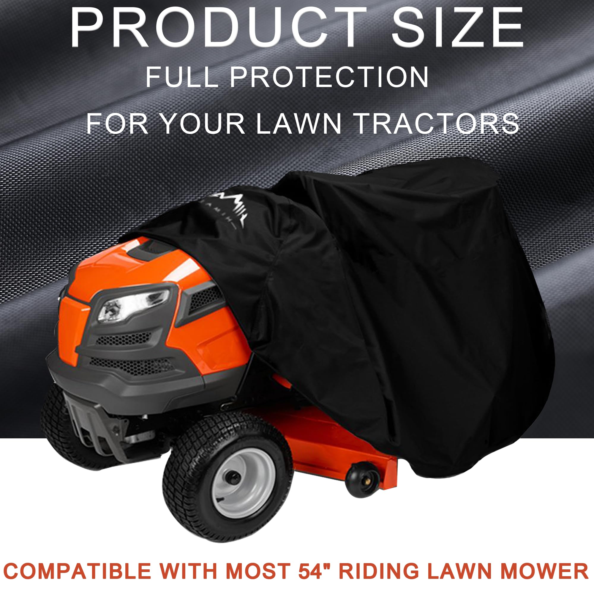 Himal Outdoors Lawn Mower Cover - Tractor Cover Fits Decks up to 54" Heavy Duty Protector, 420D Polyester Oxford Universal Fit with Drawstring