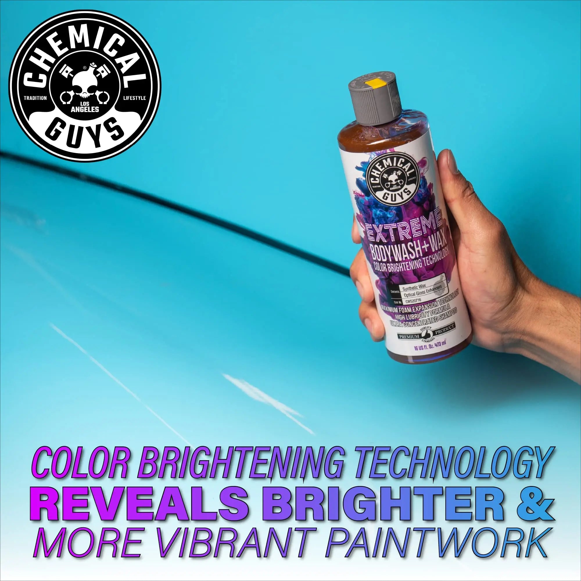 Chemical Guys CWS207 Extreme Bodywash & Wax Foaming Car Wash Soap, (Works with Foam Cannons/Guns or Bucket Washes) For Trucks, Motorcycles, RVs & More, 128 fl oz (1 Gallon), Grape Scent