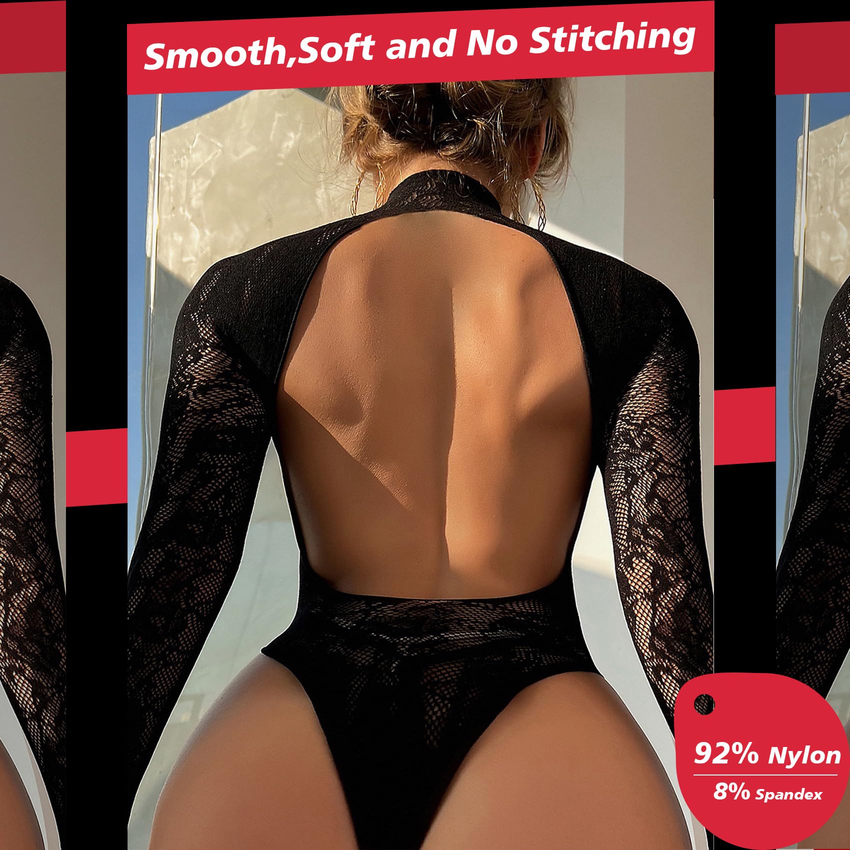 Famstar Sexy Lingerie for Women Naughty Fishnet Lingerie Set Bodysuit Outfits Teddy Sheer Mesh Erotic