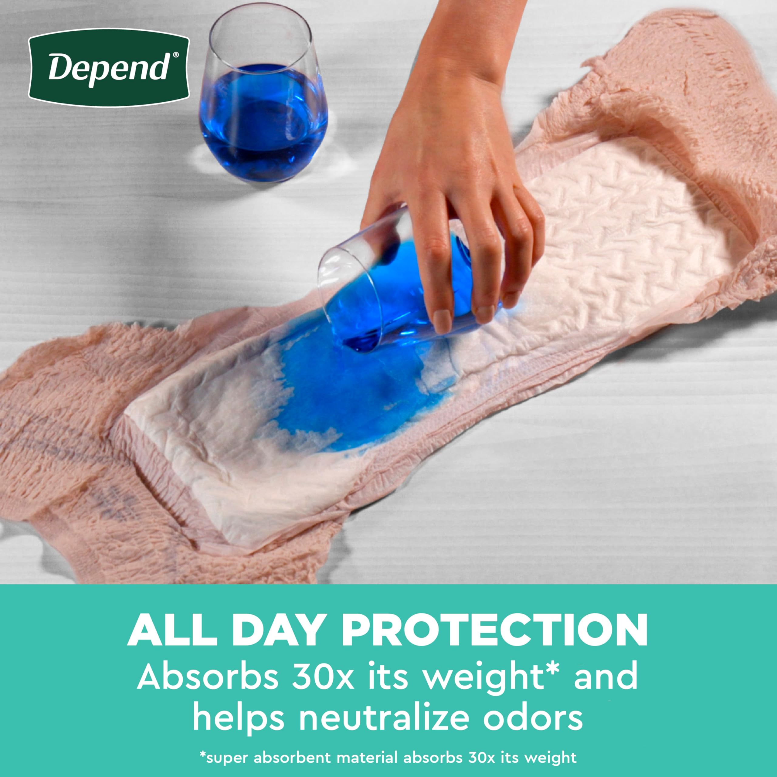 Depend Fresh Protection Adult Incontinence & Postpartum Bladder Leak Underwear for Women, Disposable, Maximum, Extra-Large, Blush, 68 Count (2 Packs of 34), Packaging May Vary
