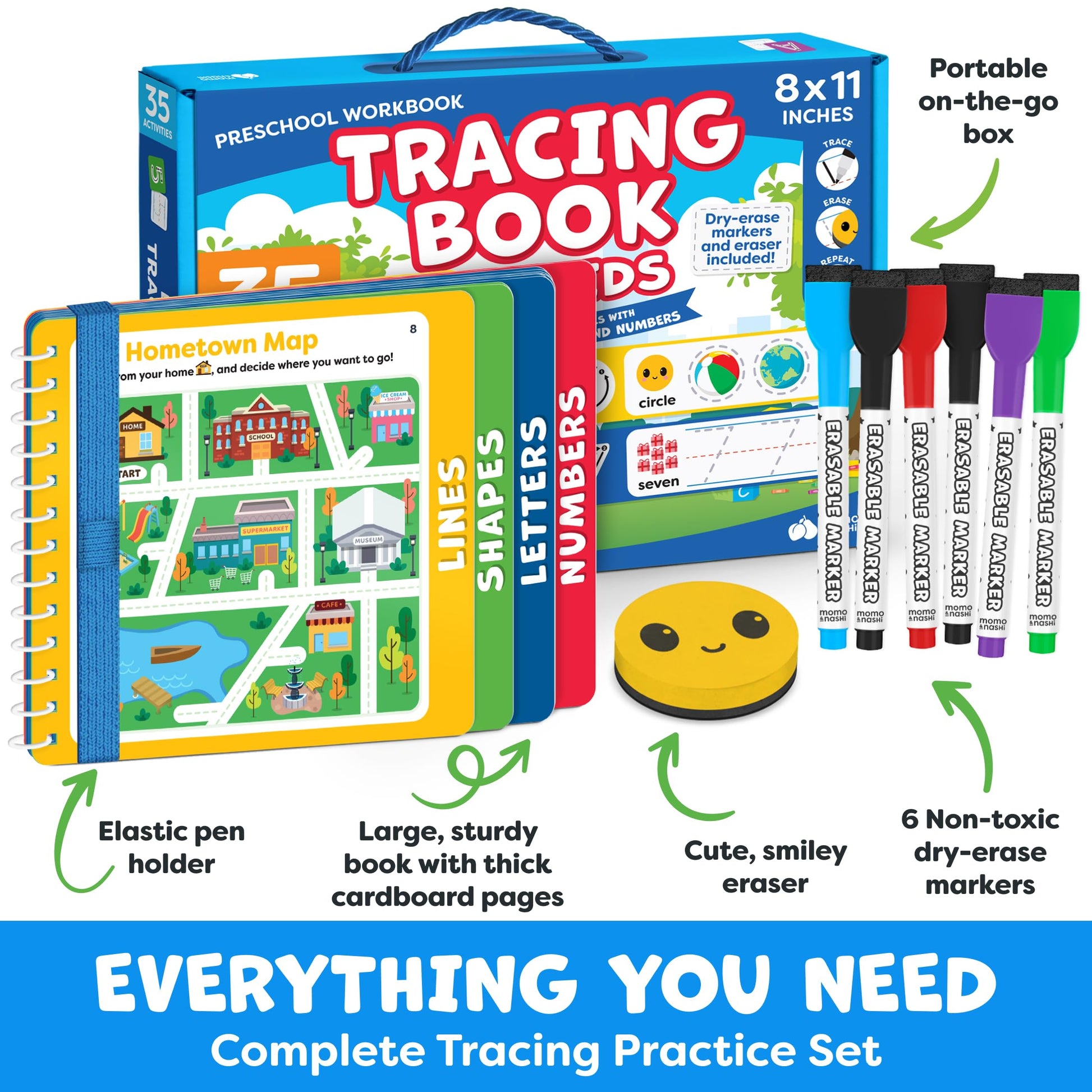 Preschool Learning Activities - Tracing Books for Kids Ages 3-5 - Toddler Handwriting Practice - Letter Tracing for Kids Preschool Kindergarten Workbooks 3-4, 4-5 - Learning Books for 3-4 Year Olds