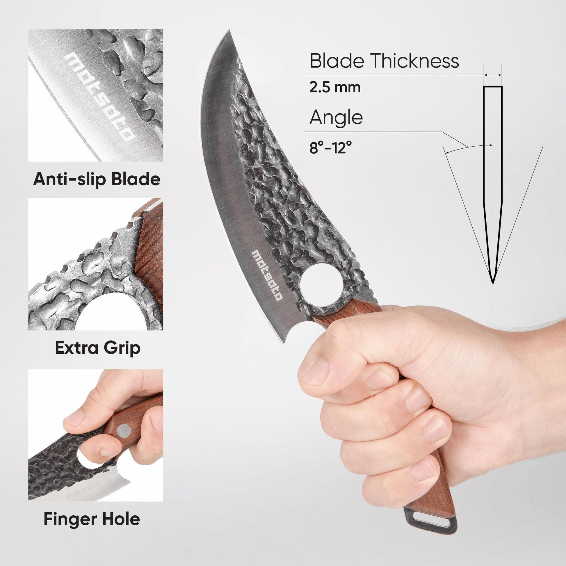 Matsato Chef Knife - Perfect Kitchen Knive for Cooking, Chopping. Japanese Steel Knife for Home, Camping, BBQ. For Balance & Control, 5.8 Inch