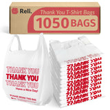 Reli. Plastic Bags Thank You (1050 Count) | White Grocery Bags, Plastic Shopping Bags with Handles