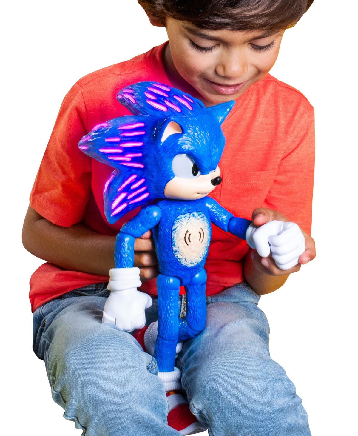 Sonic The Hedgehog 3 Ultimate Talking Sonic 30cm Figur, mit über 30 ikonischen und humorvollen Sätzen und Geräuschen aus den Filmen, leuchtende Augen und Stacheln