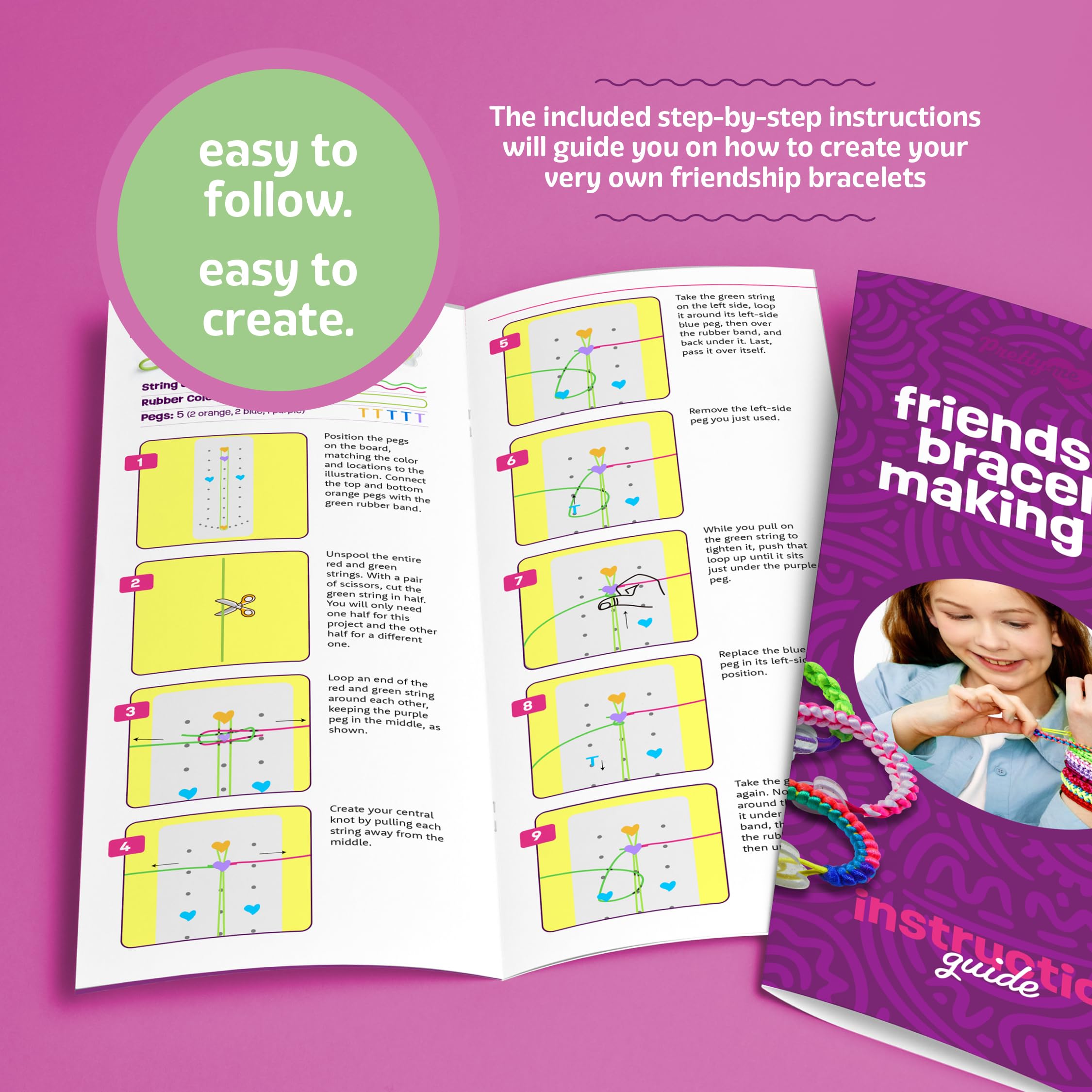 Pretty Me Friendship Bracelet Making Kit for Girls - Crafts for Girl - String Bracelets Maker - Gifts for 8-12 Year Old Kid - Birthday Gift Ideas & Kits Toys Ages 8, 9, 10, 11, 12 - Kids Age 8-12 Olds