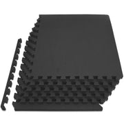 ProsourceFit Extra Thick Puzzle Exercise Mat , EVA Foam Interlocking Tiles for Protective, Cushioned Workout Flooring for Home and Gym Equipment, Black - 3/4 inch - 24 Sq Ft - 6 Tiles