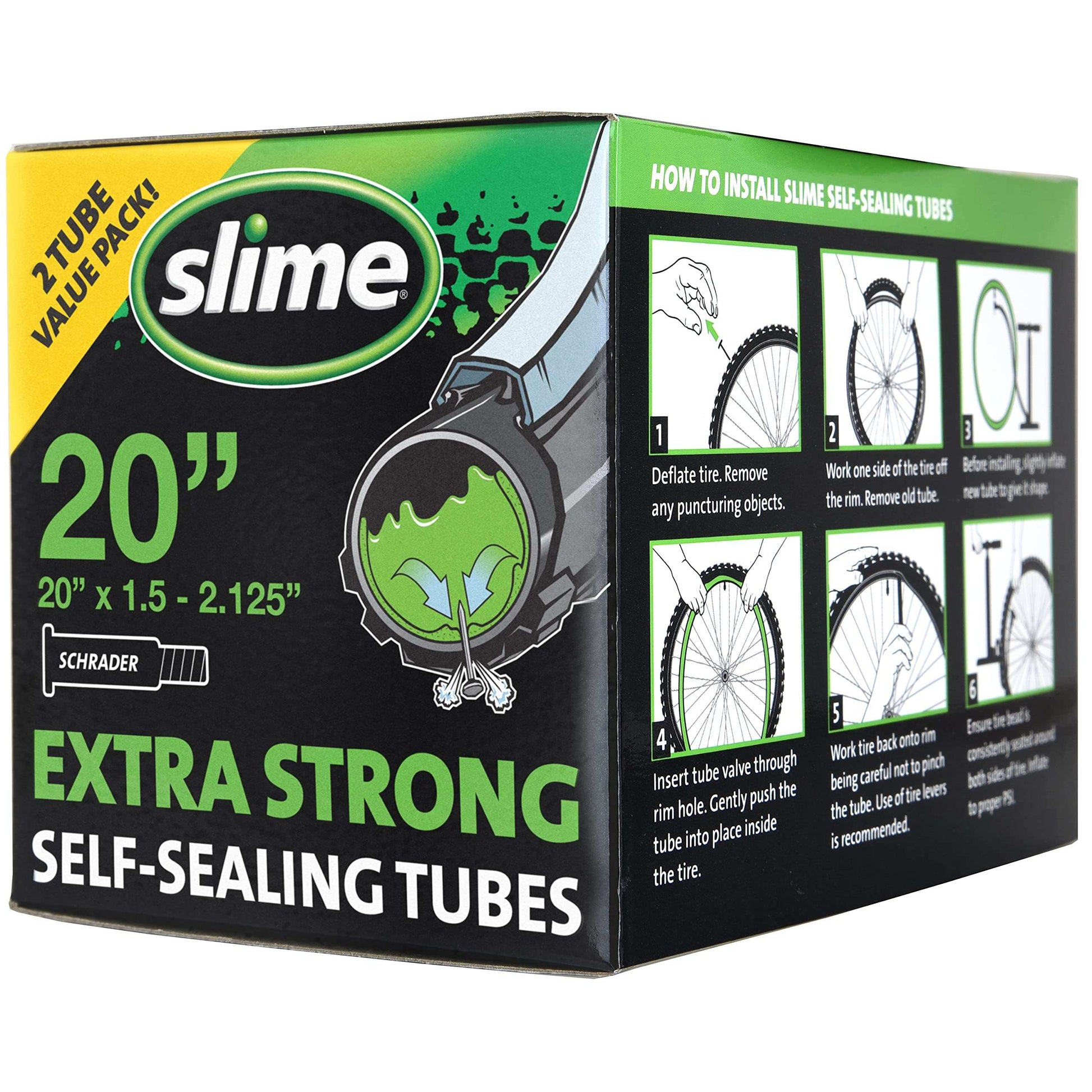 Slime 30043 Bike Inner Tube with Slime Puncture Sealant, Extra Strong, Self Sealing, Prevent and Repair, Presta Valve, 29" x 1.85-2.20"