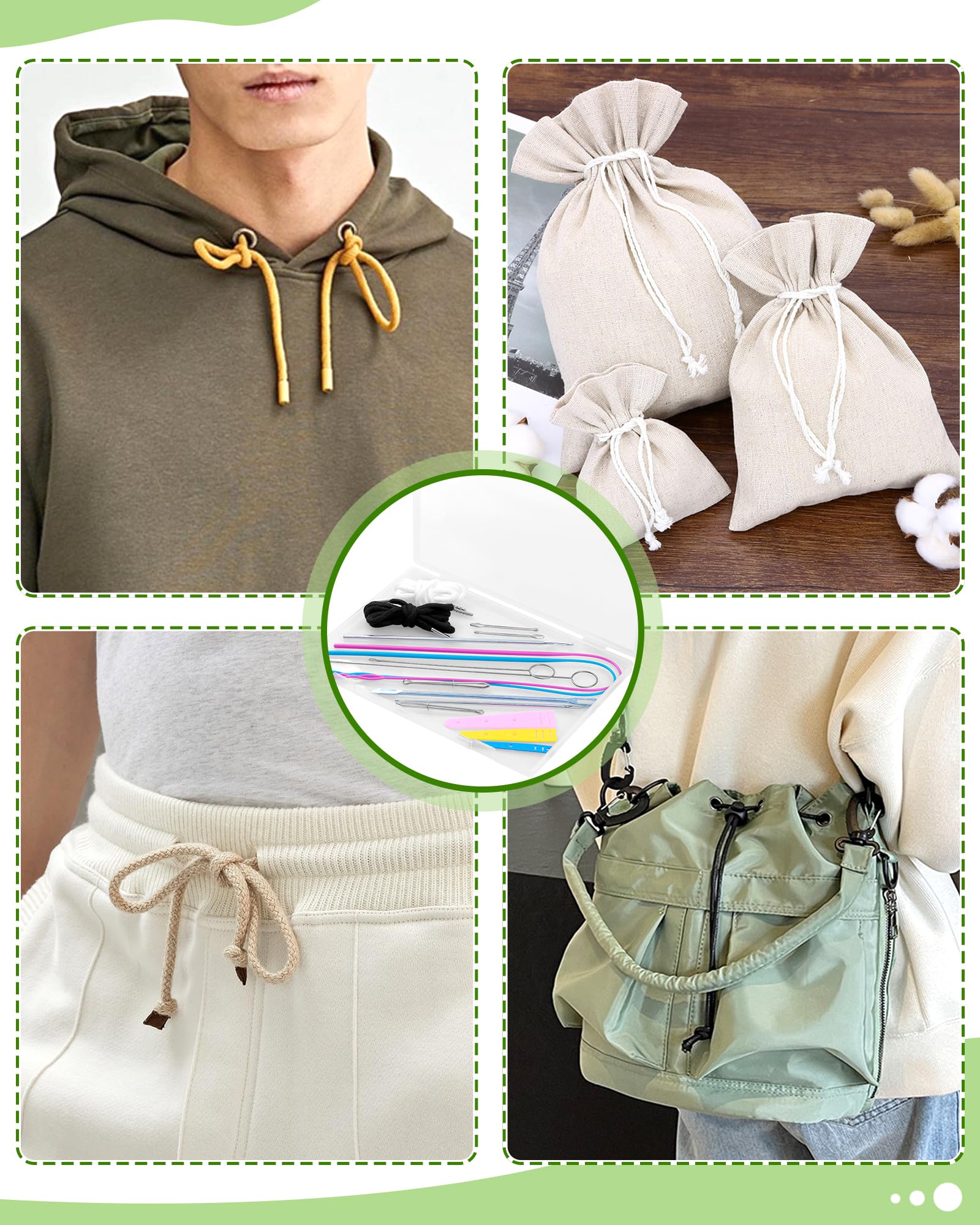 FIVEIZERO Drawstring Threader Tool Set - Loop Turner Sewing Tool for Easy Hoodie, Jacket, and Pants Threading, Bodkin Sewing Tool for Drawstrings and Cords