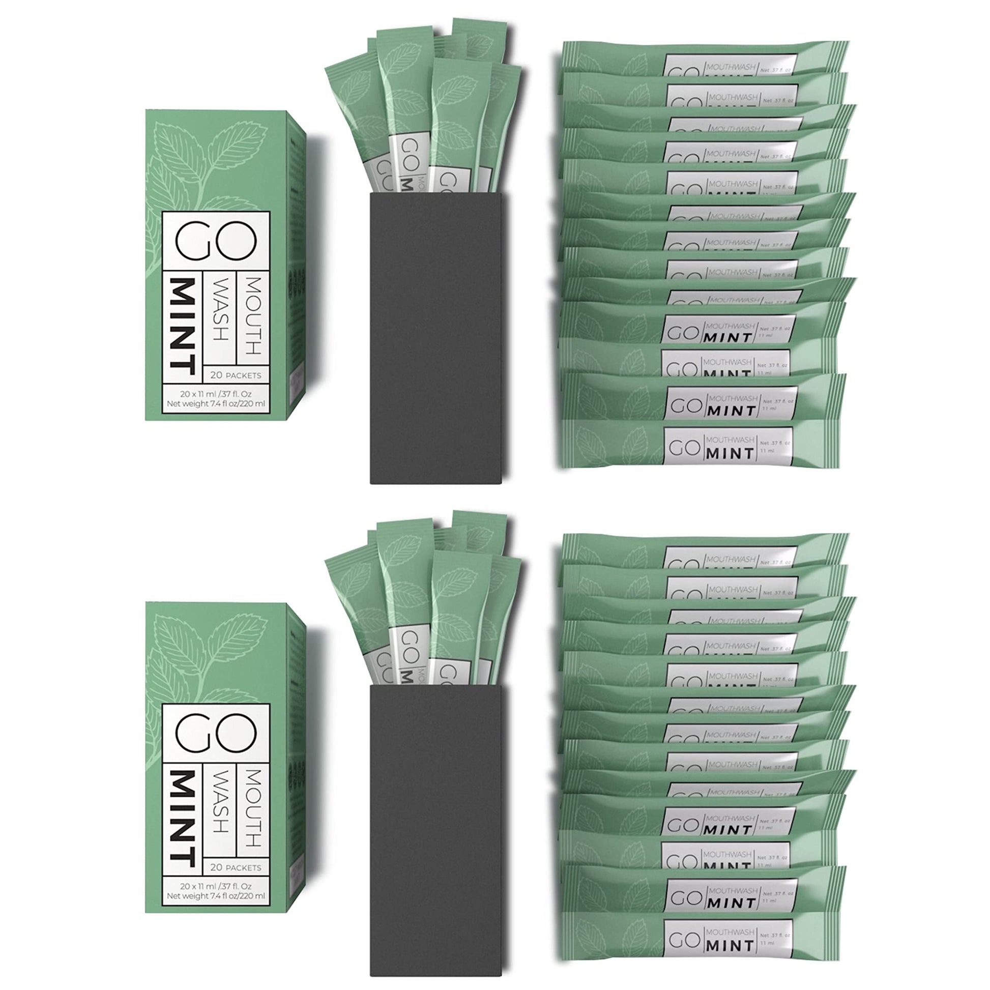GO Travel Size Mouthwash Packets Ã¢ÂÂ Individual Mini Mouthwash for Fresh Breath - TSA Compliant - Smart Packet Design to Reduce Travel Bottle Waste - Liquid Mint Flavored Portable Mouthwash Bulk