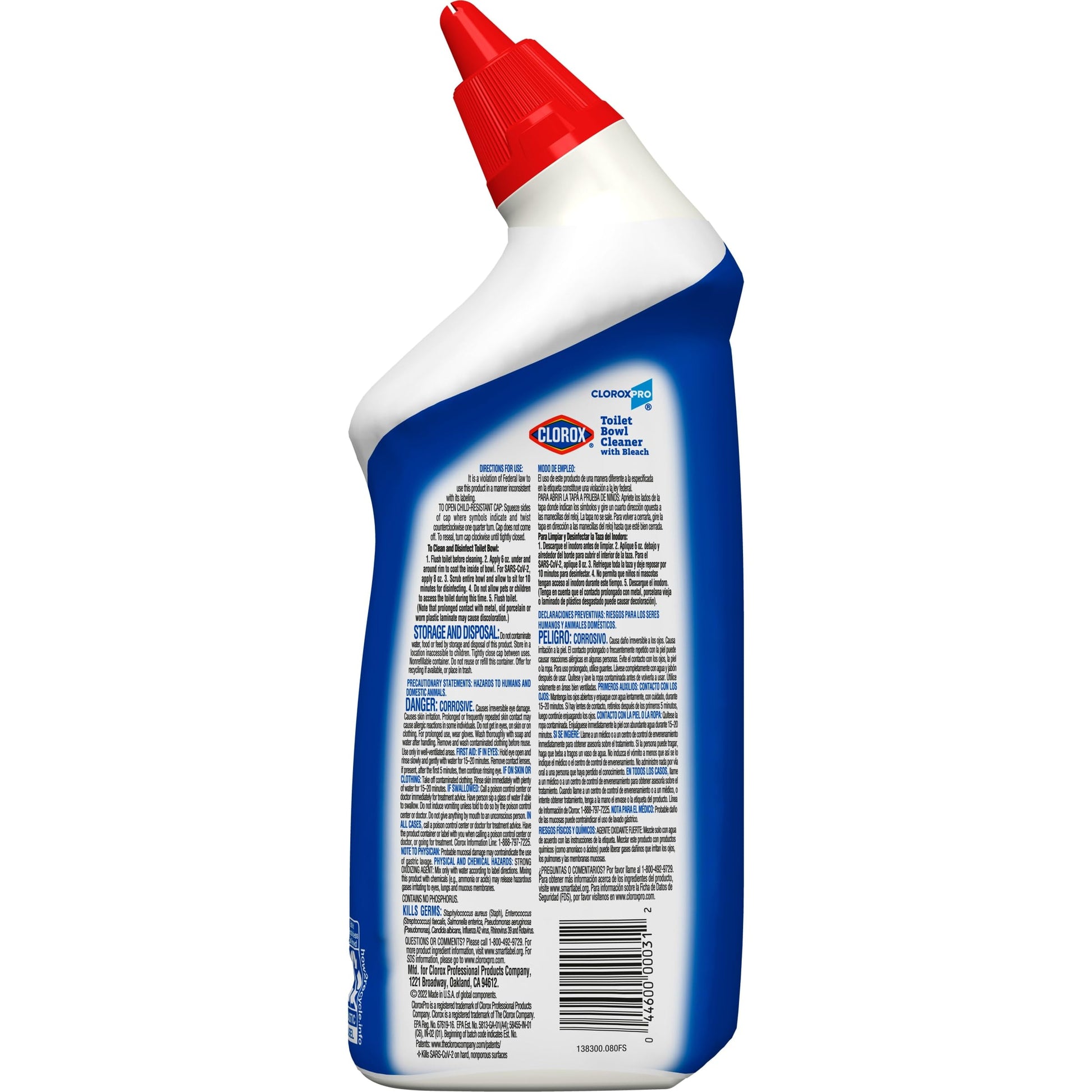 CloroxPro Commercial Solutions, Clorox Manual Toilet Bowl Cleaner with Bleach, Automatic Toilet Cleaner, Fresh Scent, 24 Ounces (Pack of 12) - 00031