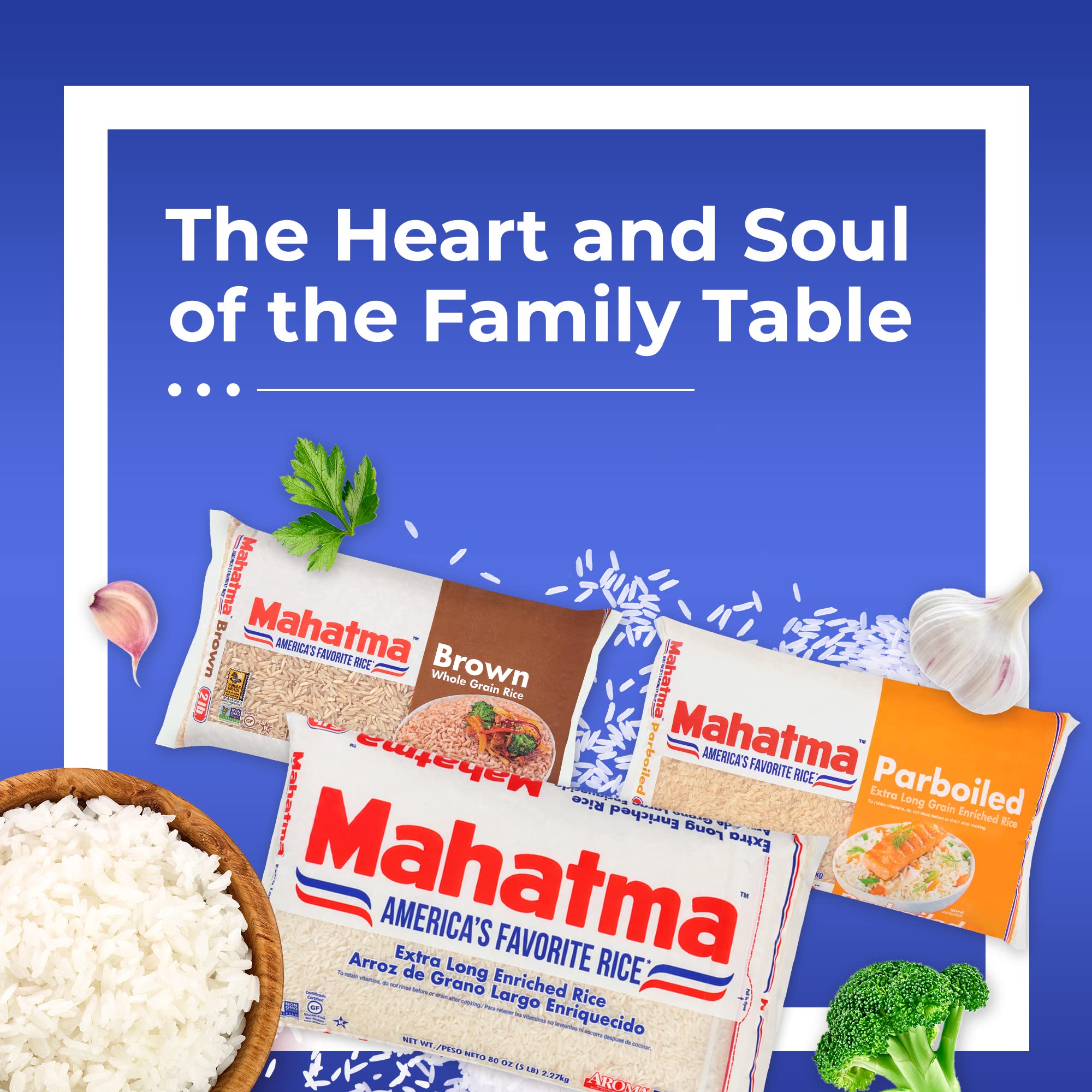 Mahatma Extra-Long-Grain Rice 5-Pound Rice Bag, Gluten-Free and Non-GMO White Bulk bag, 1 Bag of