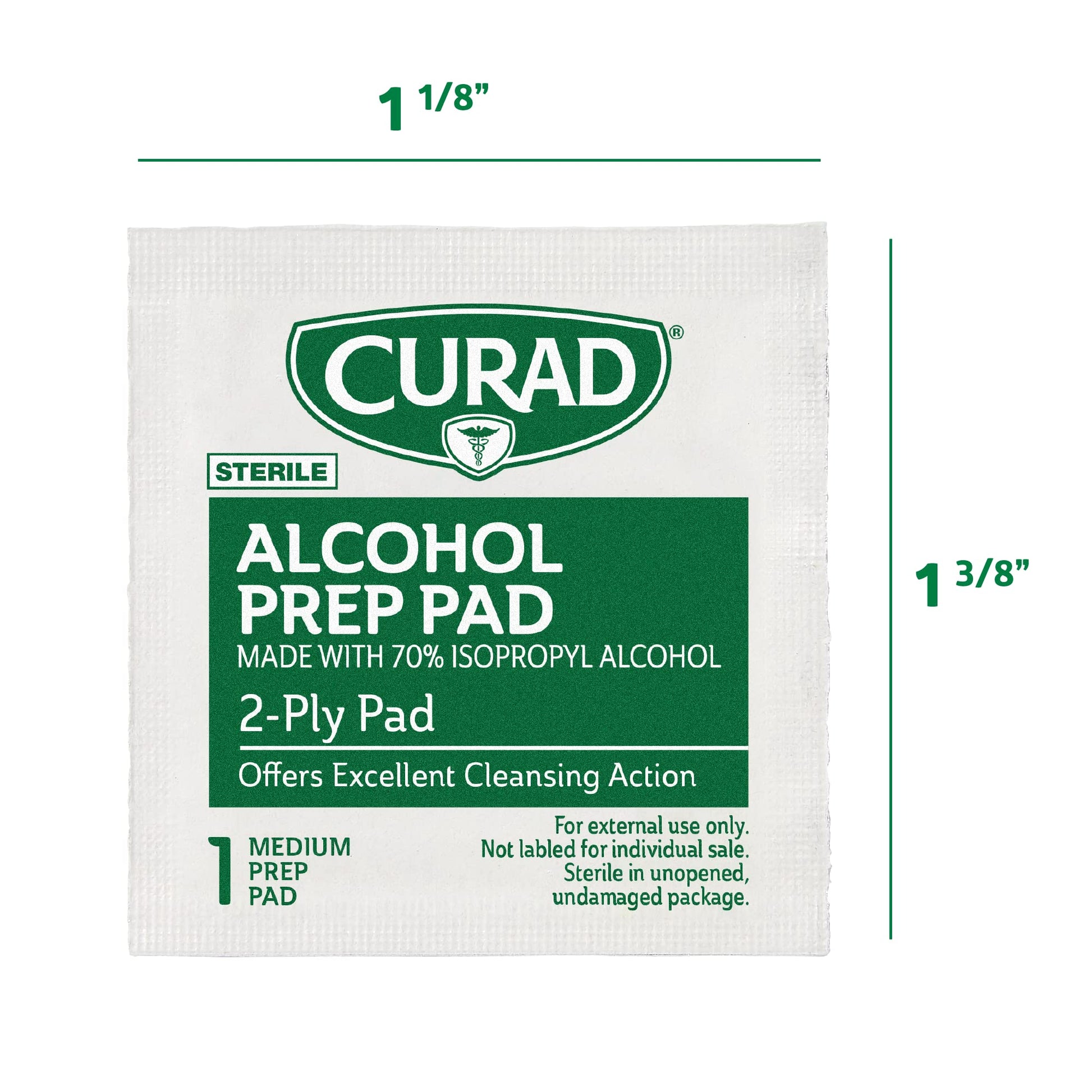 CURAD Alcohol Prep Pads (Pack of 4 Boxes) 400 Pieces of Medium Isopropyl Alcohol Wipes Individually Wrapped First Aid Alcohol Swabs for Cuts & Scrapes; for General Cleansing