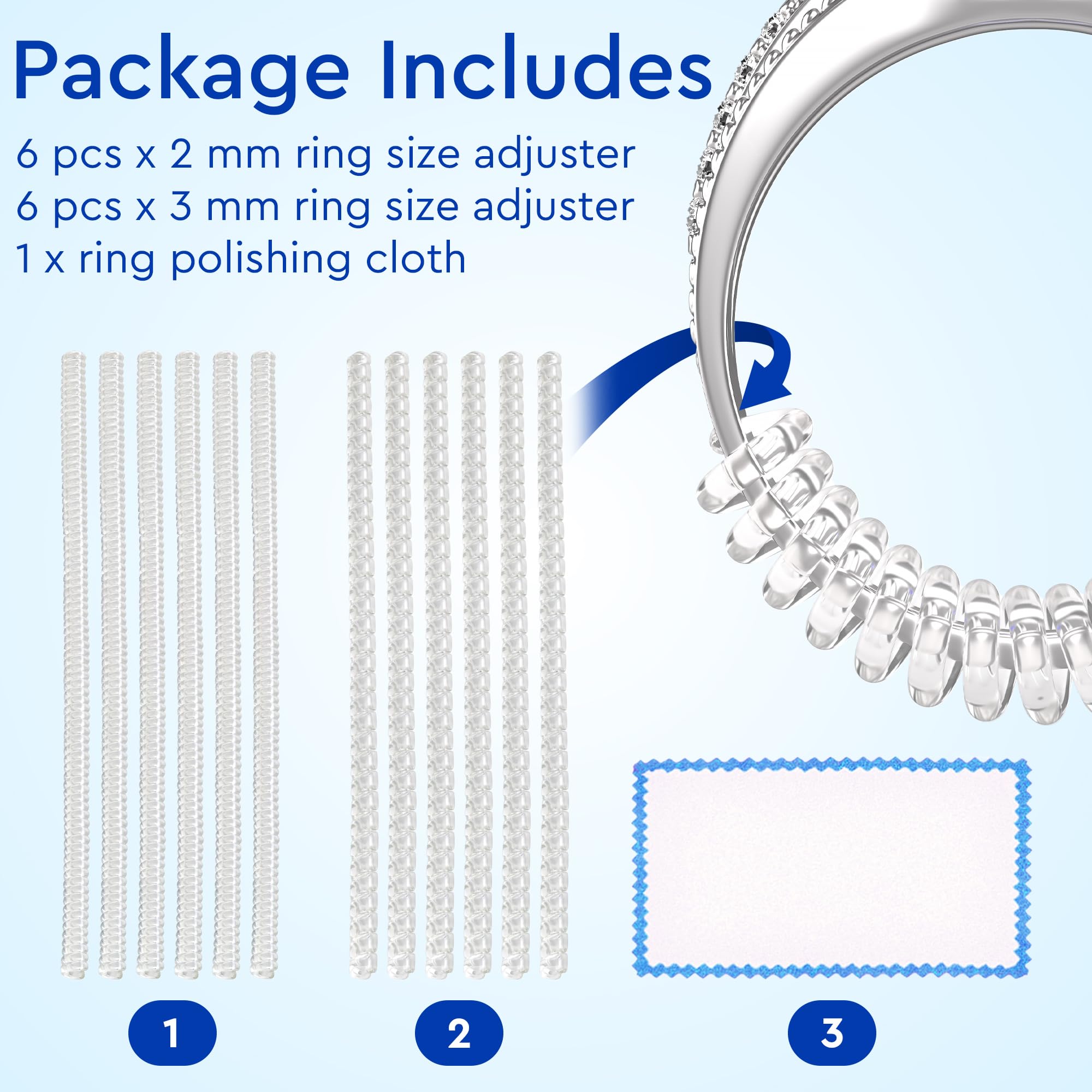 Ring Sizer Adjuster for Loose Rings - 12 Pack, Guards, Spacers & Tighteners, Fits Bands Up to 6mm, Reduces Size by 0.5-1.5, Invisible Design for Women & Men by 5 STARS UNITED