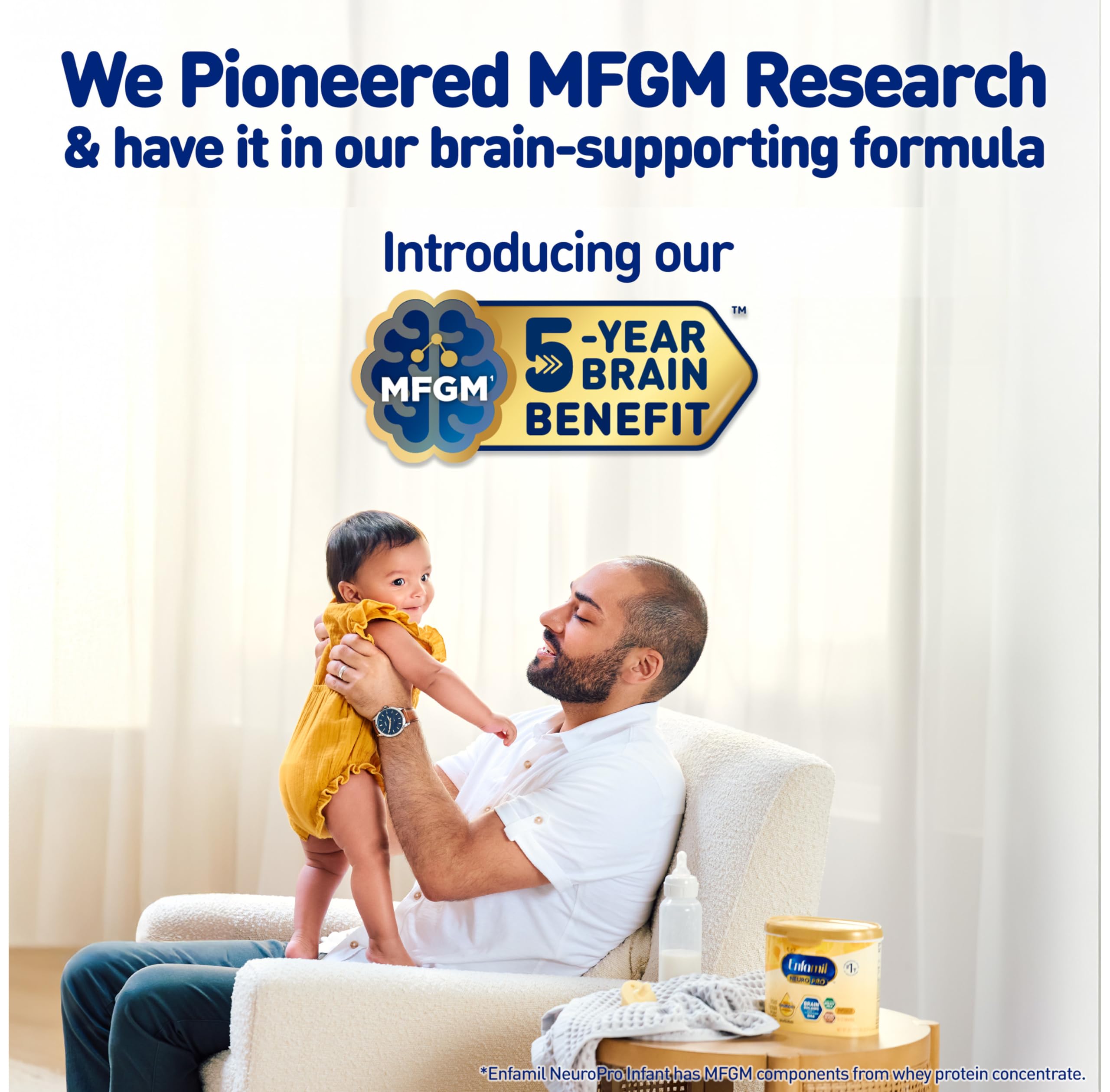 Enfamil NeuroPro Baby Formula, MFGM* 5-Year Benefit, Expert-Recommended Brain-Building Omega-3 DHA, Exclusive Immune Supporting HuMO6 Blend, Ready-to-Feed Infant Formula, Liquid, 8 Fl Oz, 24 Bottles