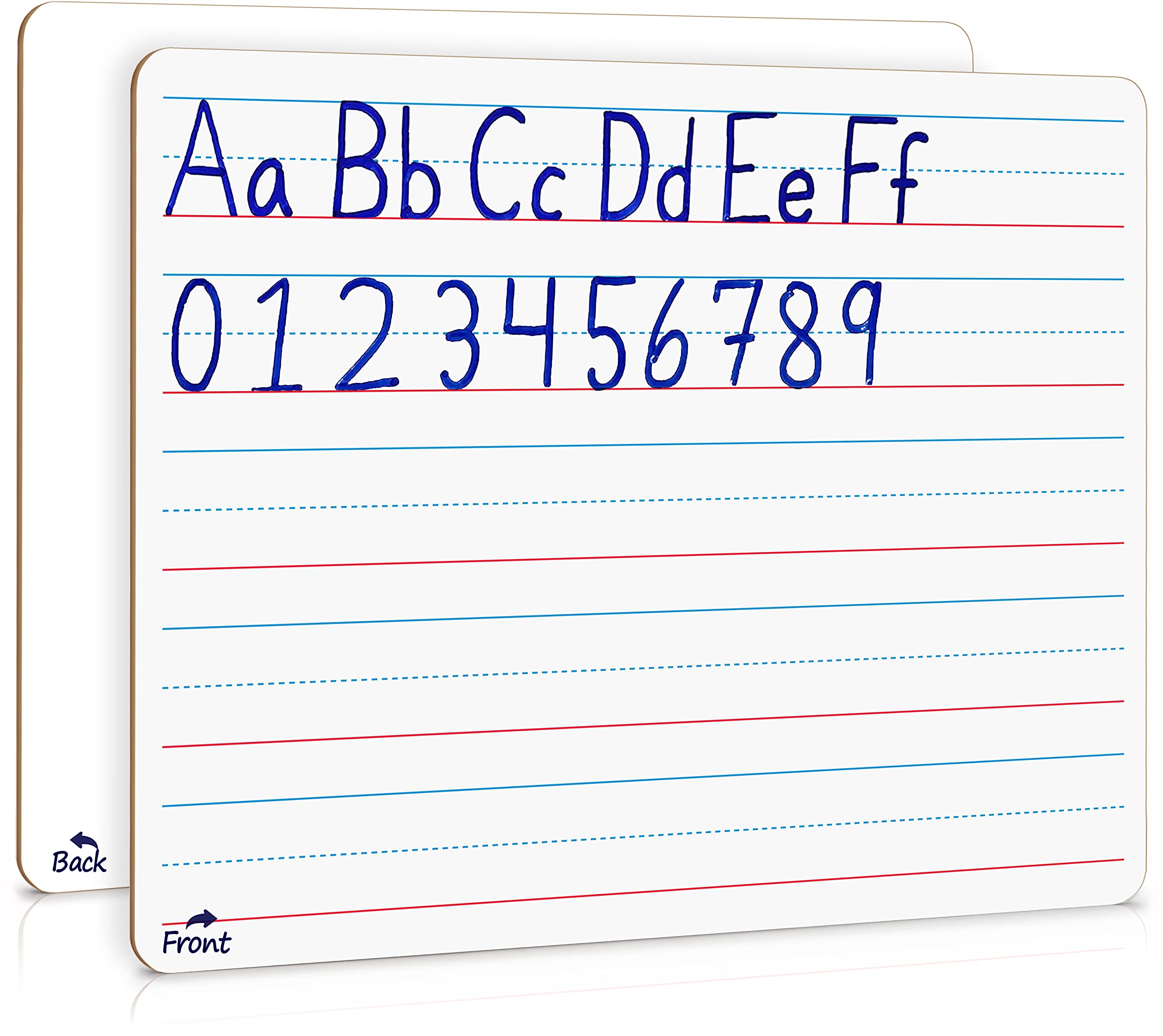 Scribbledo doppelseitiges Whiteboard, liniertes trocken abwischbares Whiteboard für Kinder, liniertes Schreibbrett, Handschriftübung, kleines weißes 9x12 trocken abwischbares Whiteboard mit Linien, Lehrmittelbedarf für Lehrer
