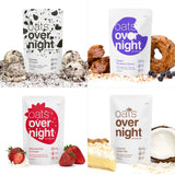 Oats Overnight Party Variety Pack - High Protein, High Fiber Breakfast Protein Shake - Gluten Free Oatmeal, Non GMO Oatmeal - Cookies & Cream, Coconut Cream Pie & More Flavors (8 Pack + BlenderBottle)