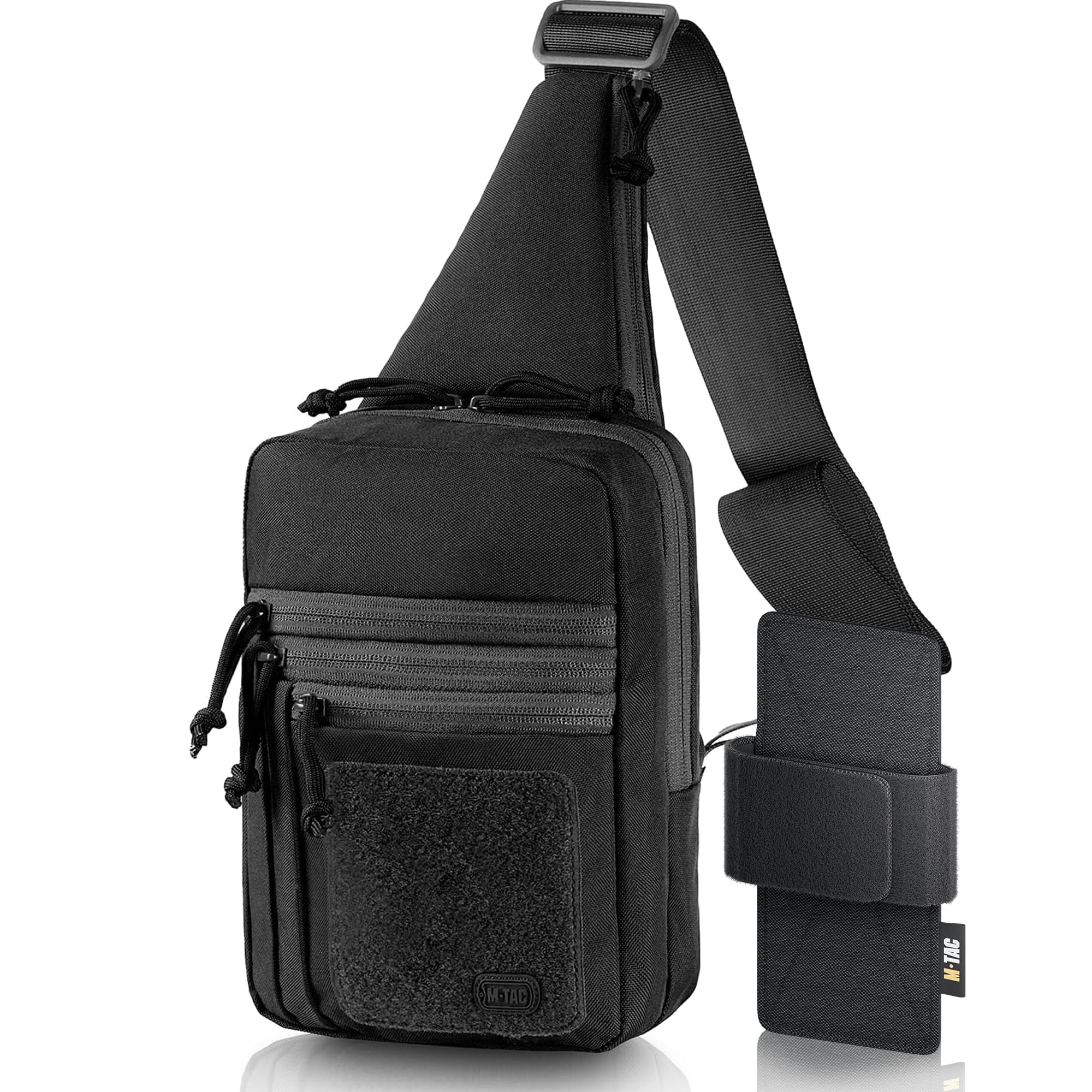 M-Tac Tactical Sling Bag for Men - Crossbody Concealed Carry Bag - Black Mens Crossbody Holster Bag