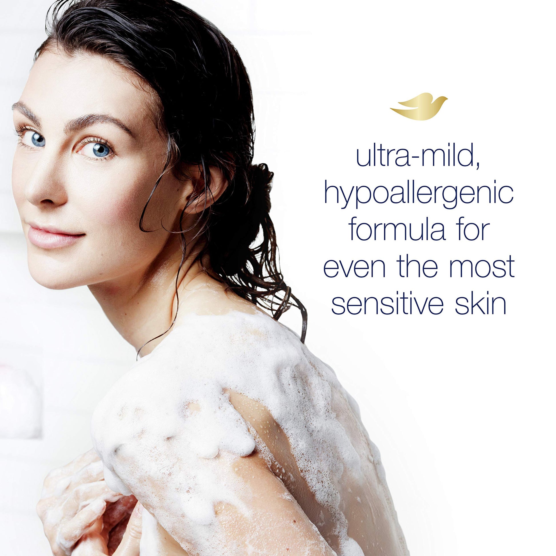 Dove Instant Foaming Body Wash 4 Count for Softer and Smoother Skin Sensitive Skin Effectively Washes Away Bacteria While Nourishing Your Skin 13.5 oz