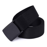 Mile High Life | Nylon Web Belt | Outdoor Military Web Belt | Cut to Fit up to 52” | 1.5” Width | None Metal Buckle Belt (Black, 142CM)