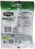 Schick Exacta2 Sensitive Disposable Razor, 10 Count (1Pack)