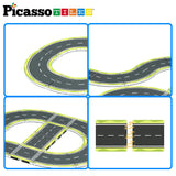 PicassoTiles Magnetic Race Track Toys Car Tracks Set for Toddlers Magnet Building Blocks Tiles Sensory Toys for Kids Include 2 Trucks STEM Engage in Thrilling Races Age 3+ Year Old Boys Girls