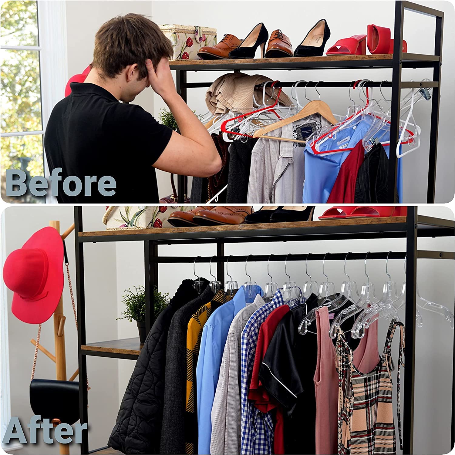 DEILSY™ Clear Plastic Hangers 12 Pack Durable Clothes Hanger for Wardrobe Organization, Essential Plastic Hanger for Garments, Versatile Coat Hangers for Home and Retail Use