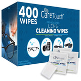 Care Touch Glasses Wipes, 400ct - Lens Cleaning Wipes for Eyeglasses, Eyeglass Individually Wrapped, Cleaner Lenses Glasses&Optical Lens, Disposable