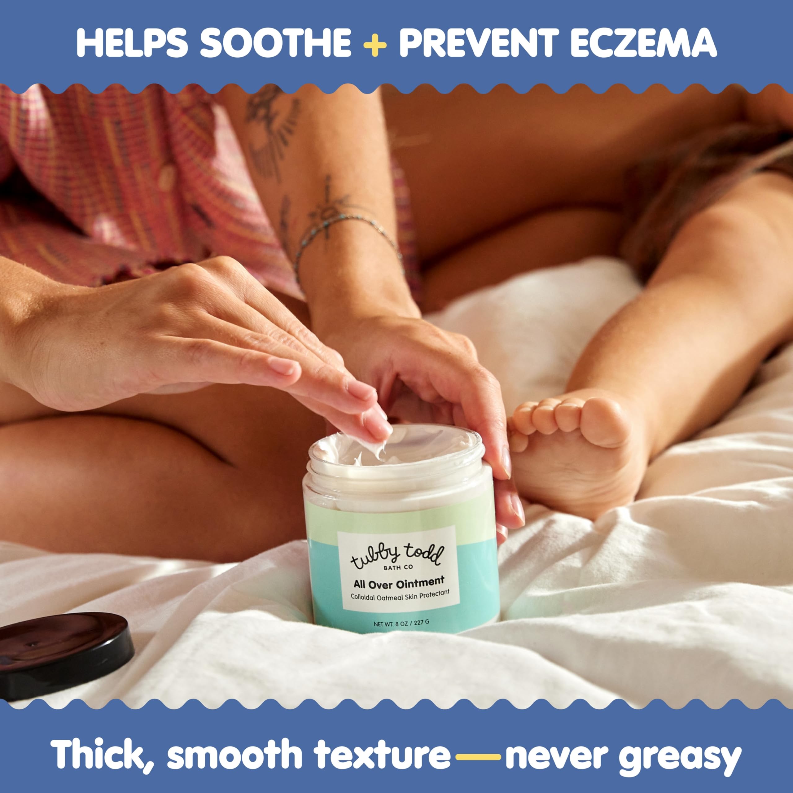 TUBBY TODD All Over Ointment - Baby Eczema Cream - Everyday Multi-Purpose Baby Skin Relief Cream - Sensitive Skin, Dry Skin & Irritation - Steroid & Gluten Free - Fragrance Free, 2 Pack 3.5oz & 8oz