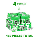 Trident Vibes Spearmint Rush Sugar Free Gum, 4 Bottles of 40 Pieces (160 Total Pieces)