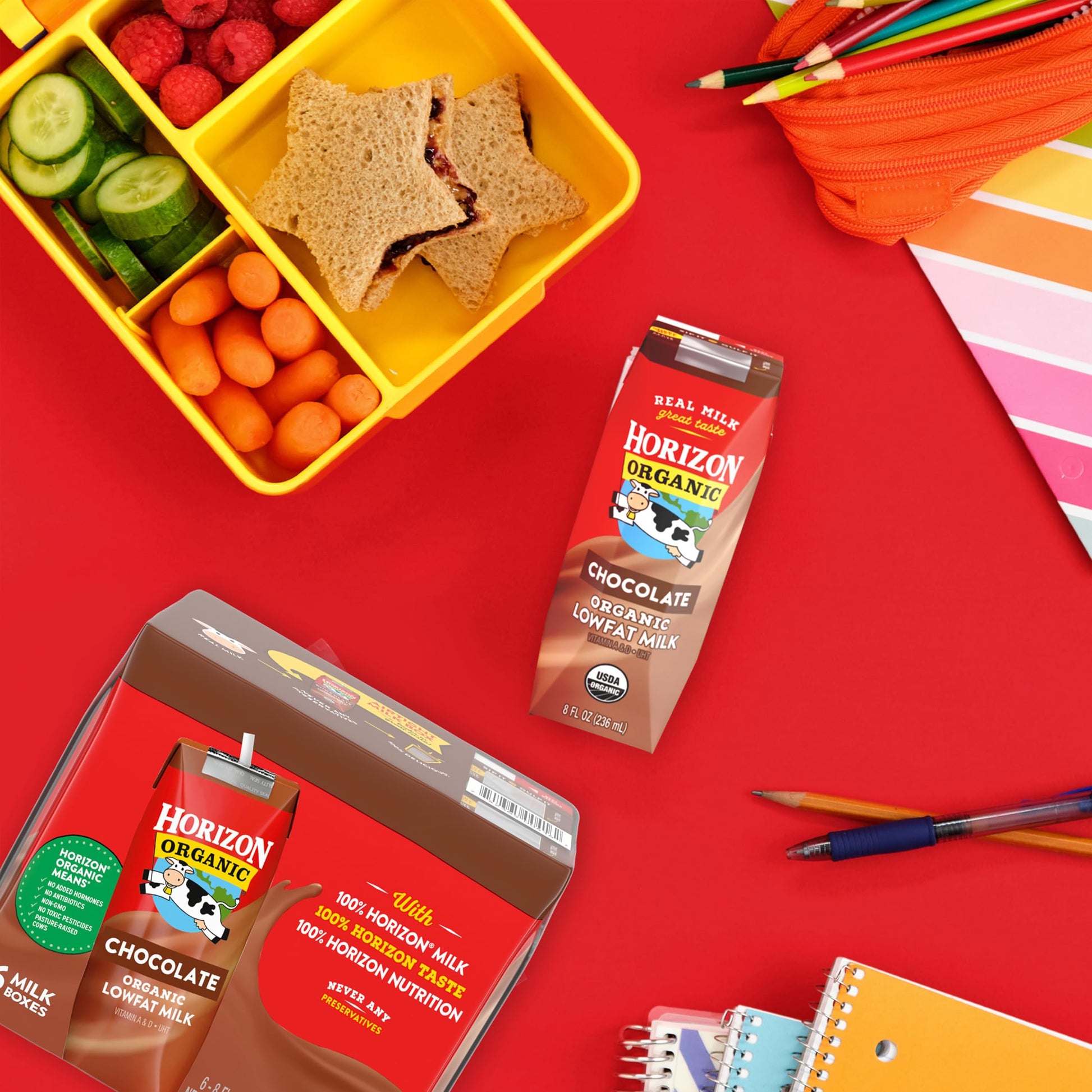 Horizon Organic Shelf-Stable 1% Lowfat Milk Boxes, Chocolate, 8 Fl Oz, 18 Pack