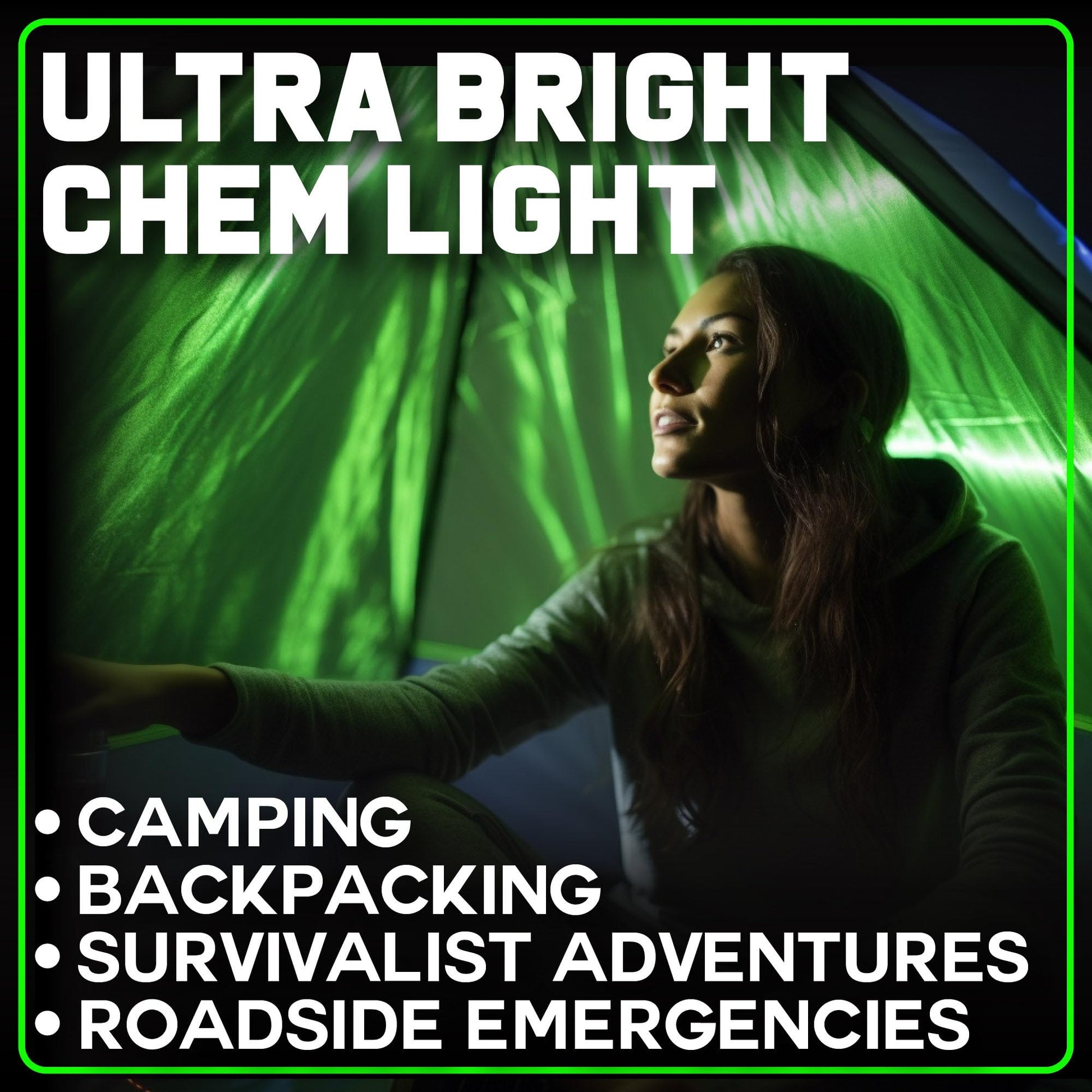 Emergency Glow Sticks - 12 Ultra Bright Individually Wrapped Military Grade Chem Lights - 12 Hour Bulk Tactical Light Sticks for Survival Gear, Camping, and Power Outages