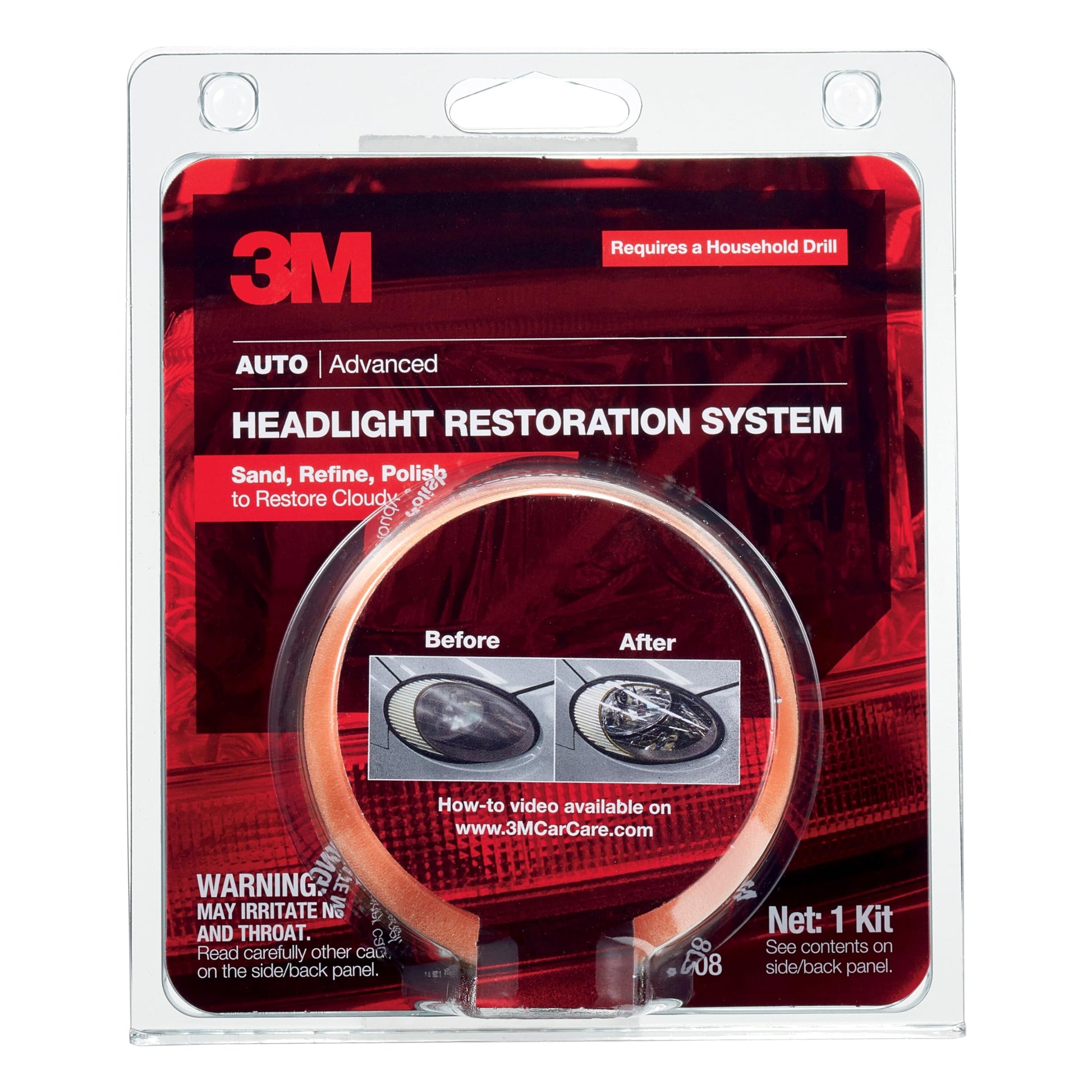3M™ Headlight Lens Restoration System 39008, 4/Case