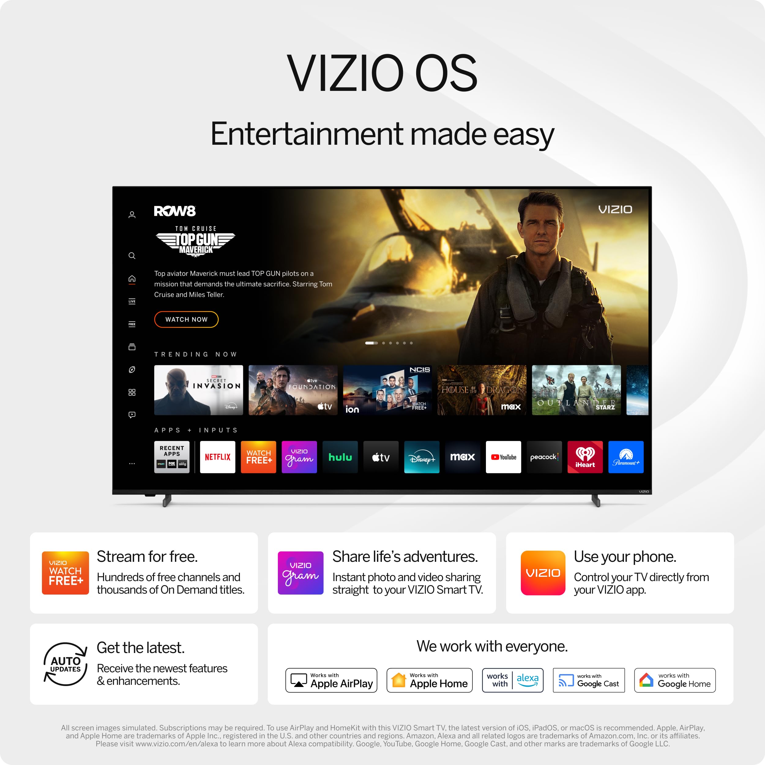 VIZIO 40-Zoll Full HD 1080p Smart TV mit DTS Virtual:X, Alexa-Kompatibilität, integriertem Google Cast, Bluetooth-Kopfhörerfähig, (VFD40M-08 Neu)