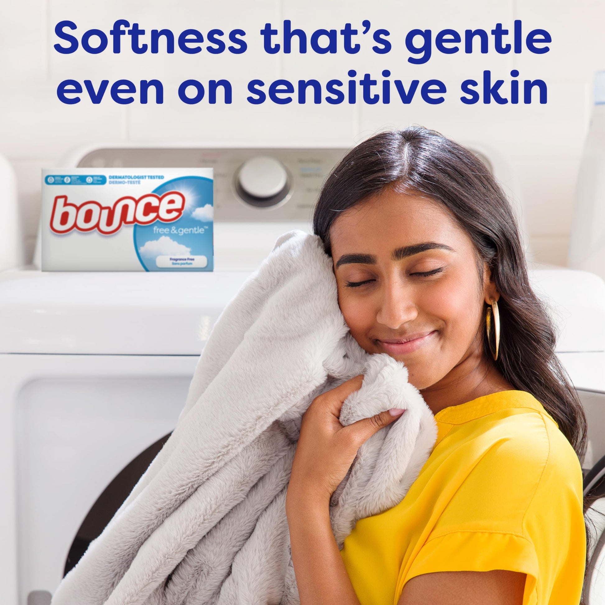 Bounce Free & Gentle Dryer Sheets, Unscented, 240 Count, Hypoallergenic and Dermatologist Tested