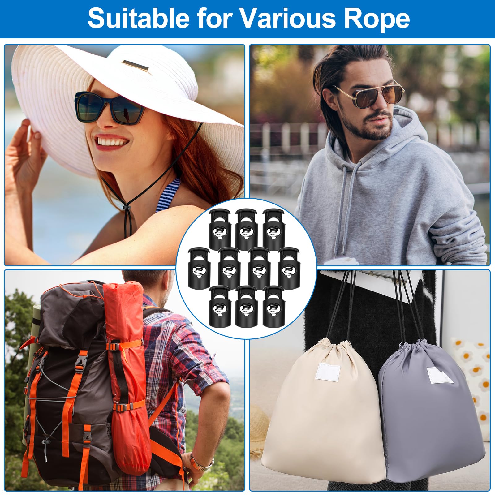 MiniRed 12PCS Drawstring Cord, 57 Inch Drawstring for Sweatpants, Drawstrings Replacement with Easy Threaders and Cord Locks, Draw Strings for Shorts Pants Jackets Coats Hoodies (3Colors)
